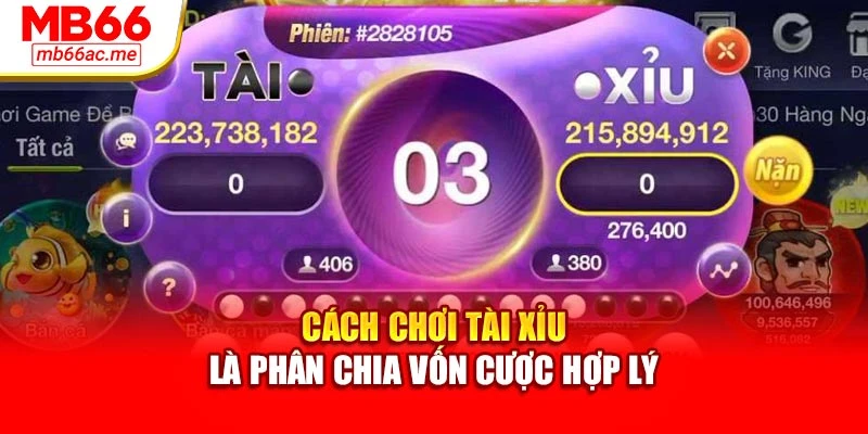 Cách chơi tài xỉu là phân chia vốn cược hợp lý